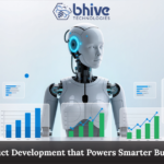AI-powered humanoid robot analyzing business charts for smarter product development in Madurai and Chennai