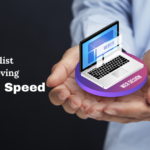 Checklist for improving web page speed showing website performance optimization and faster loading